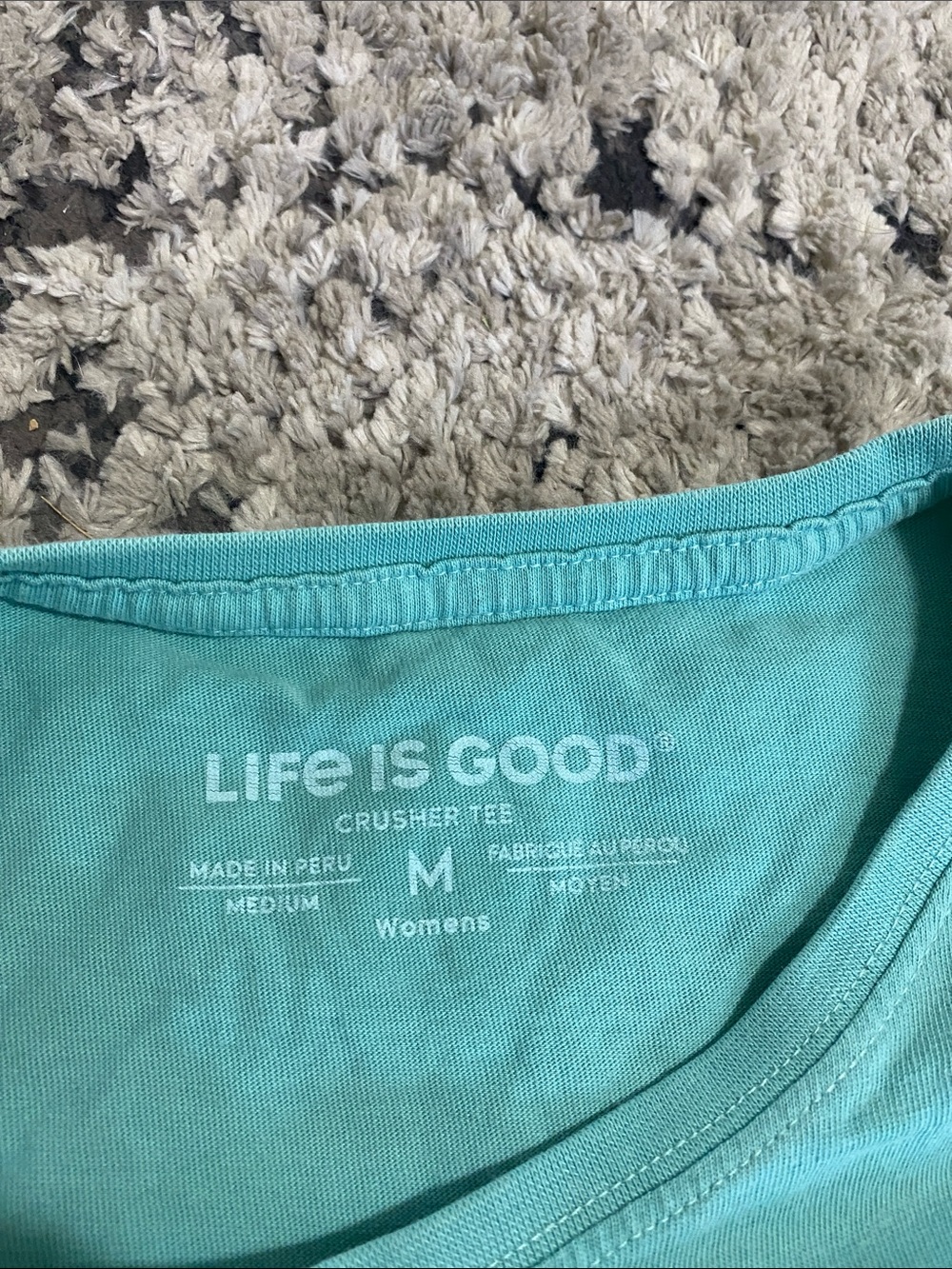 Life Is Good Turquoise Graphic Tee with Beach Book Design - Picture 3 of 4